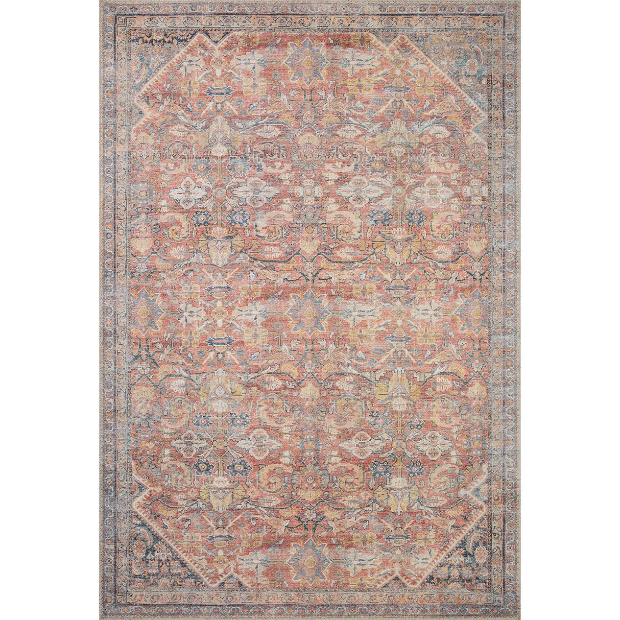 BLU Home Adrian Rug - Rust/Denim Rugs ADRIADR-02RUDE2050 885369623745