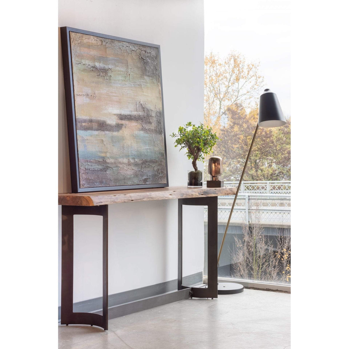 BLU Home Bent Console Table Smoked Furniture moes-VE-1041-03