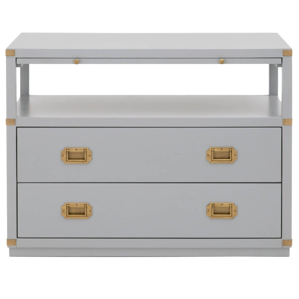 BLU Home Bradley 2-Drawer Nightstand Furniture orient-express-6131.DGR/BGLD 00842279114442