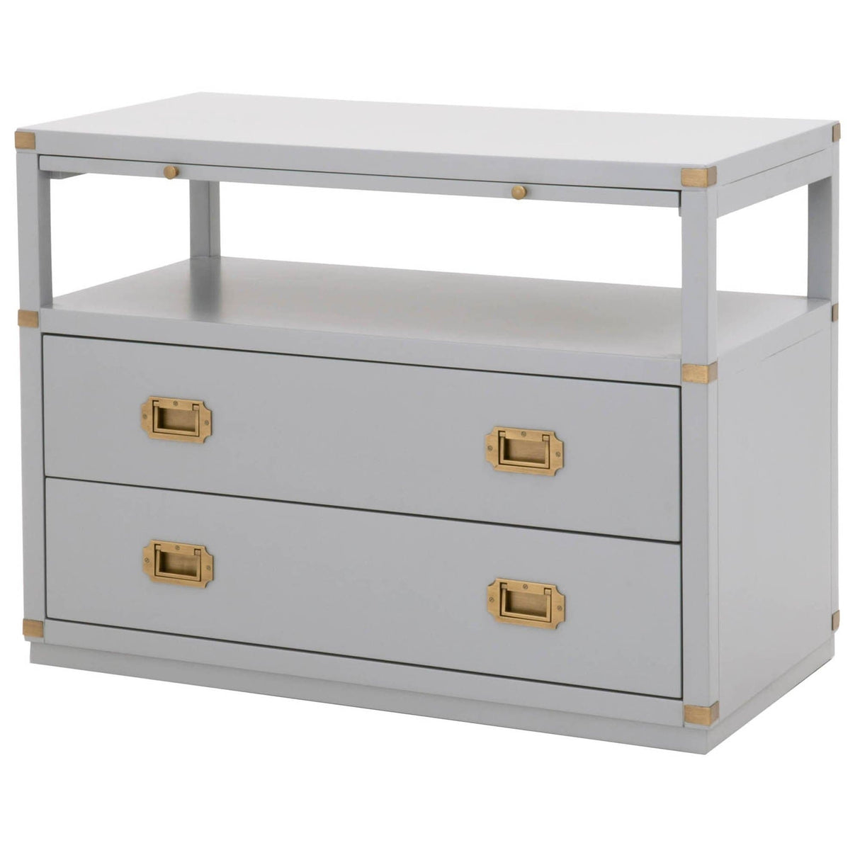 BLU Home Bradley 2-Drawer Nightstand Furniture orient-express-6131.DGR/BGLD 00842279114442