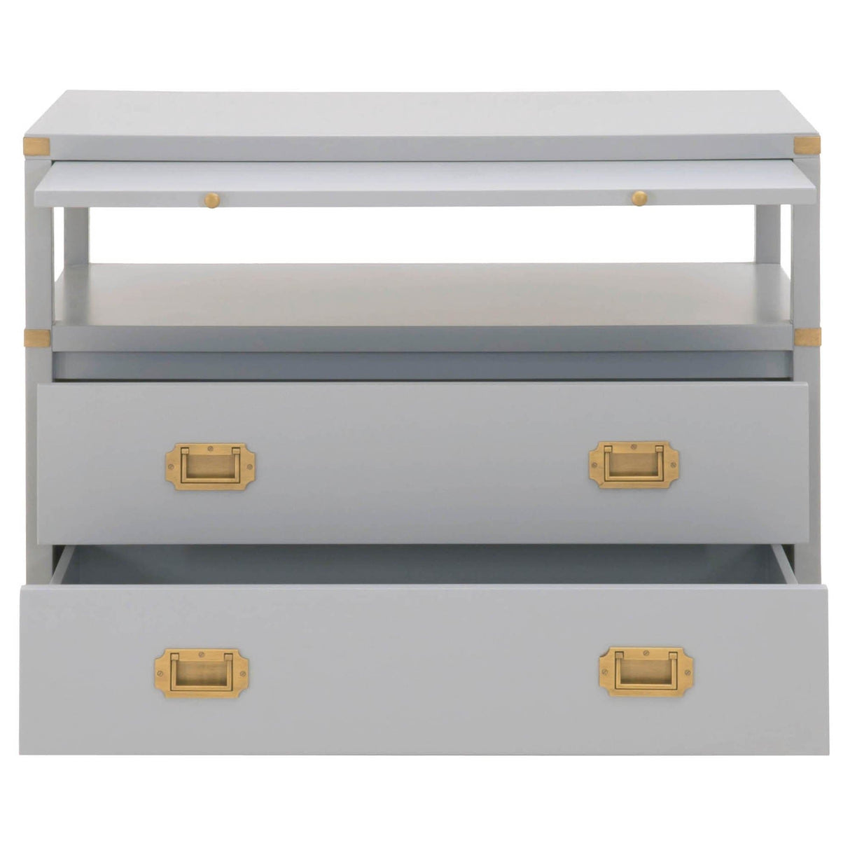 BLU Home Bradley 2-Drawer Nightstand Furniture orient-express-6131.DGR/BGLD 00842279114442