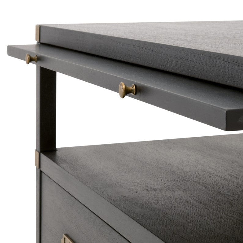 BLU Home Bradley 2-Drawer Nightstand Furniture orient-express-6131.DGR/BGLD 00842279114442