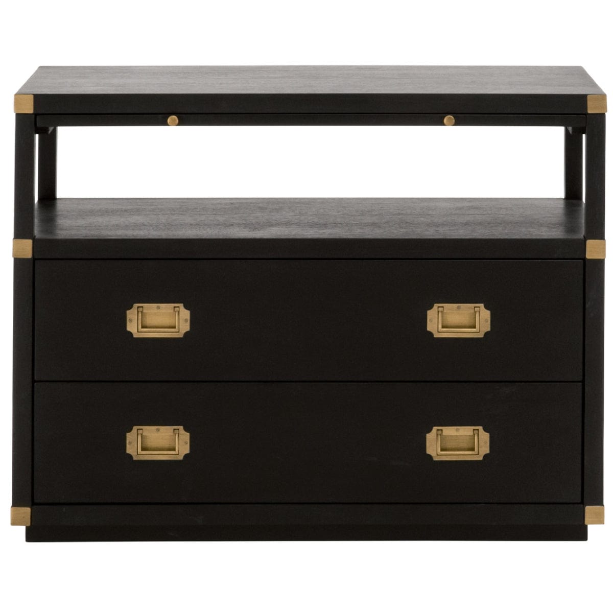 BLU Home Bradley 2-Drawer Nightstand Furniture orient-express-6131.DGR/BGLD 00842279114442