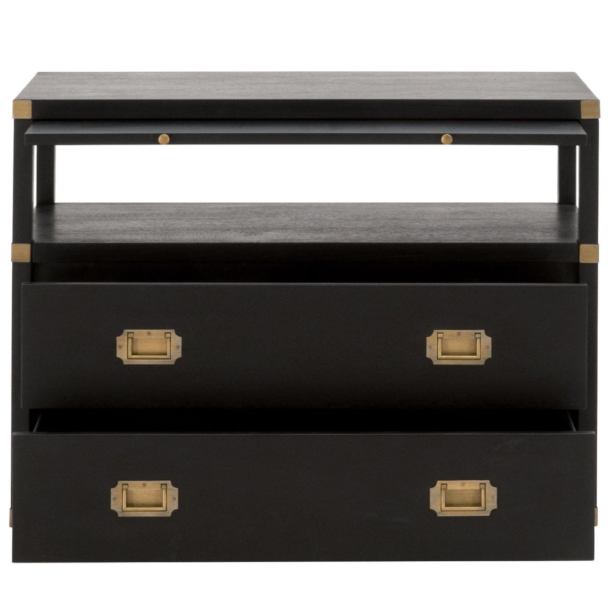 BLU Home Bradley 2-Drawer Nightstand Furniture orient-express-6131.DGR/BGLD 00842279114442