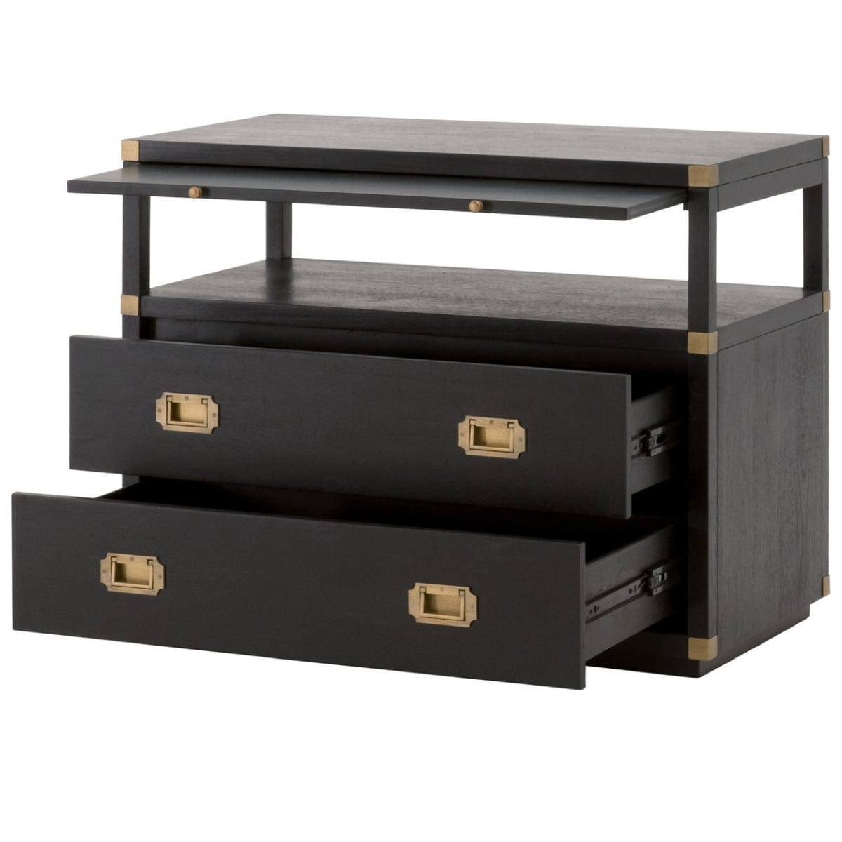 BLU Home Bradley 2-Drawer Nightstand Furniture orient-express-6131.DGR/BGLD 00842279114442