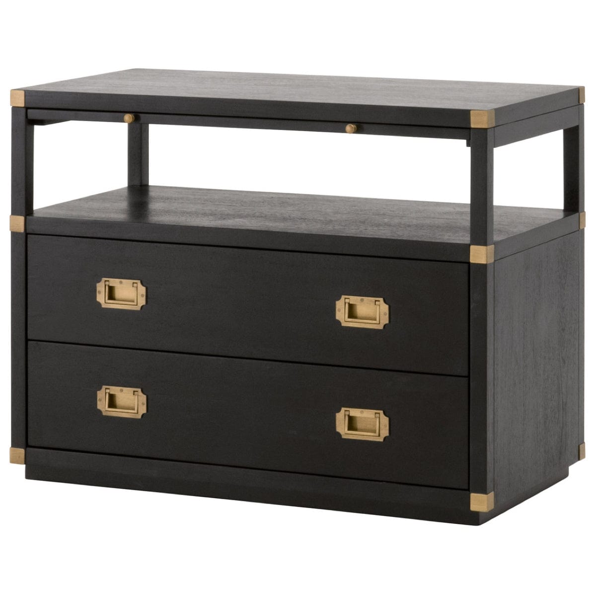 BLU Home Bradley 2-Drawer Nightstand Furniture orient-express-6131.DGR/BGLD 00842279114442