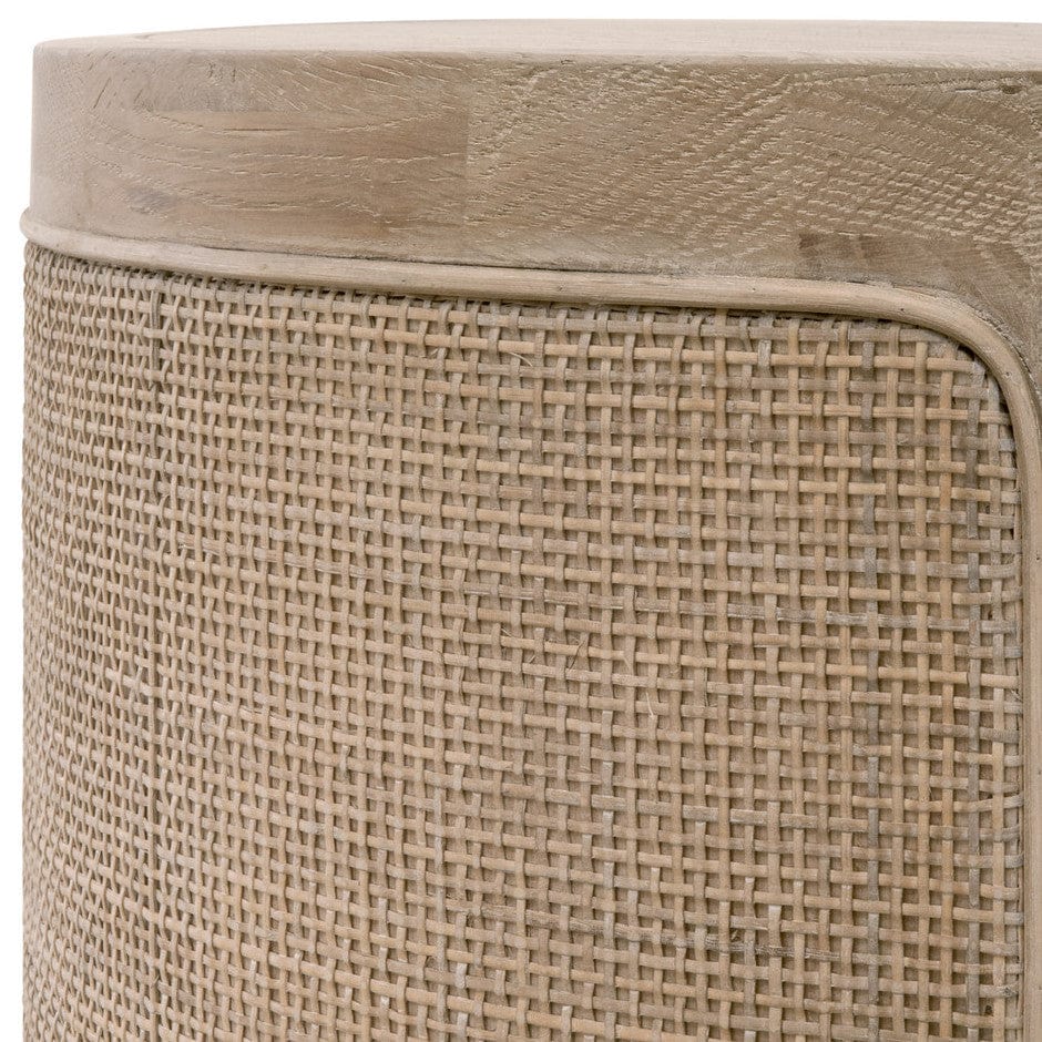 BLU Home Cane End Table Furniture orient-express-8092.SGRY-OAK/CN