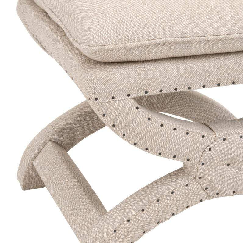 BLU Home Gaston Ottoman - Windowpane Pebble Furniture