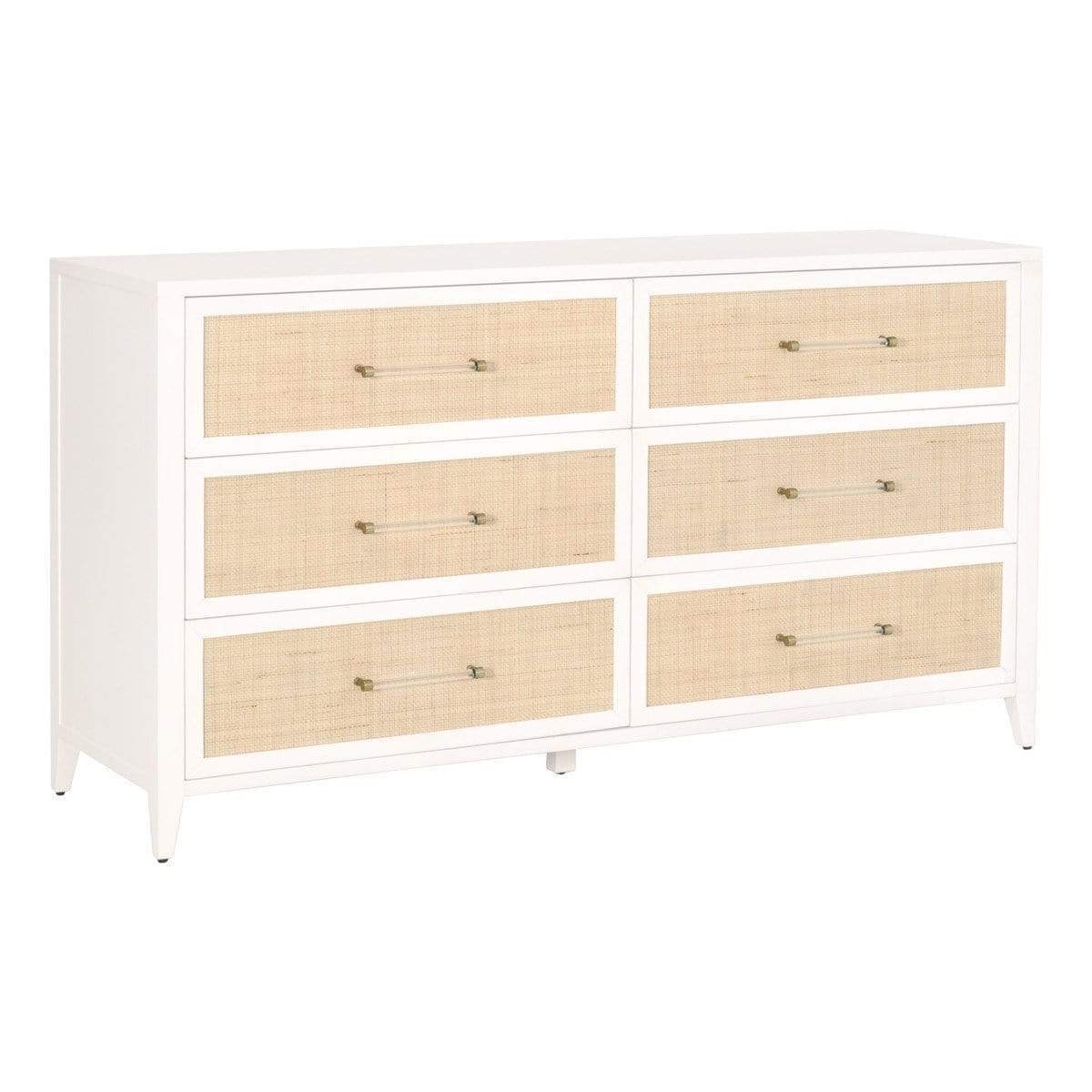 BLU Home Holland 6-Drawer Double Dresser Furniture orient-express-6148.WHT/NAT