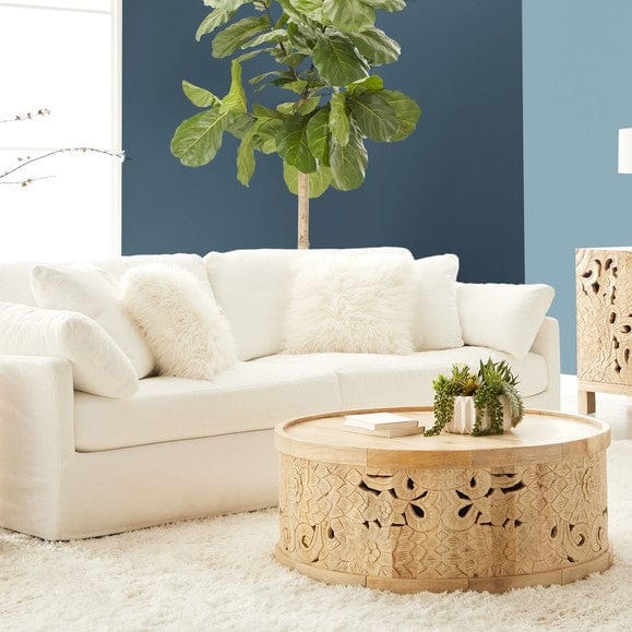 BLU Home Lena 95" Slope Arm Slipcover Sofa Furniture