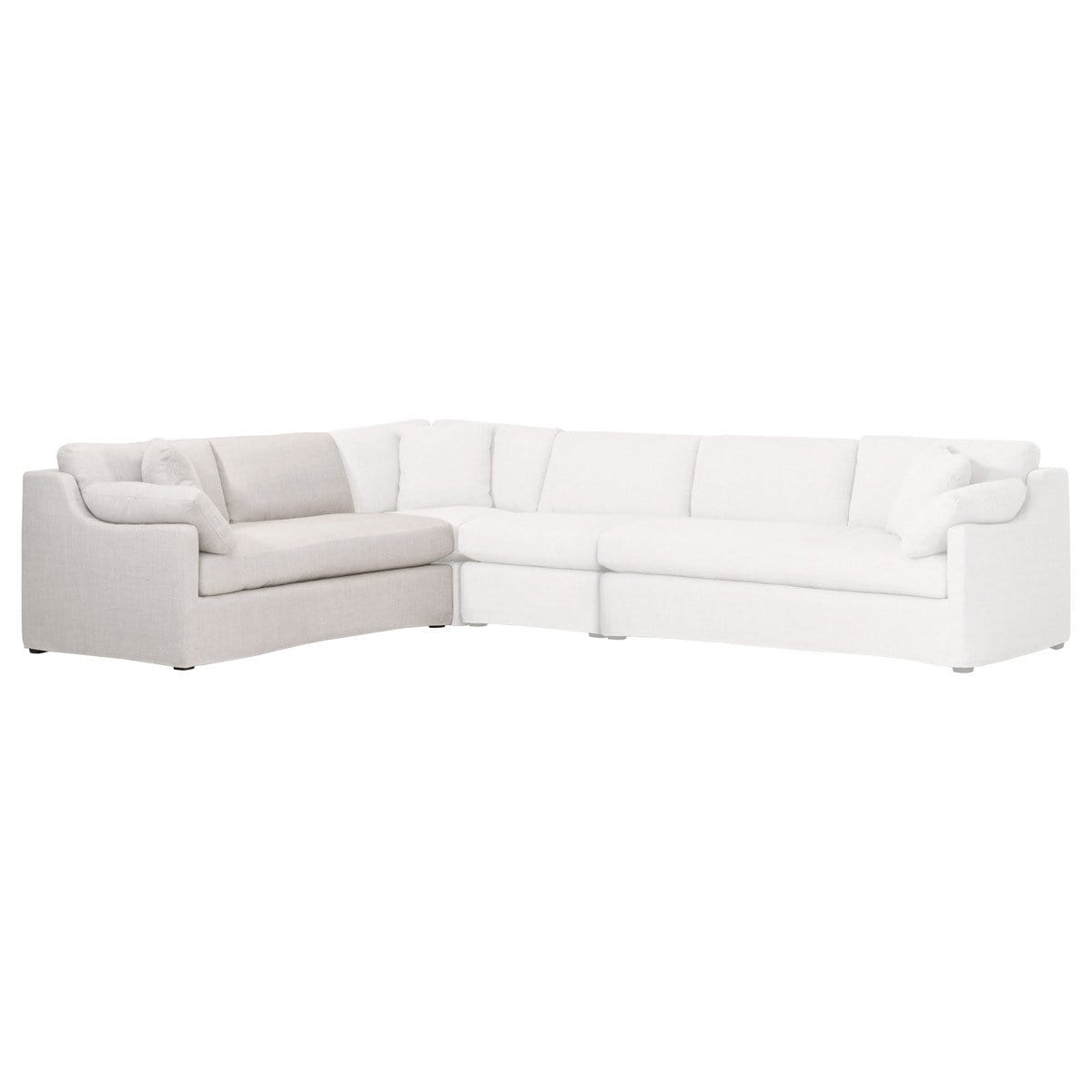 BLU Home Lena Modular Slope Arm Slipcover 2-Seat Left Arm Sofa Sofas orient-express-6603-2S1LA.BISQ
