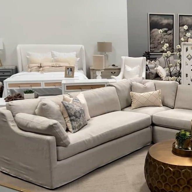 BLU Home Lena Modular Slope Arm Slipcover 2-Seat Left Arm Sofa Sofas orient-express-6603-2S1LA.BISQ