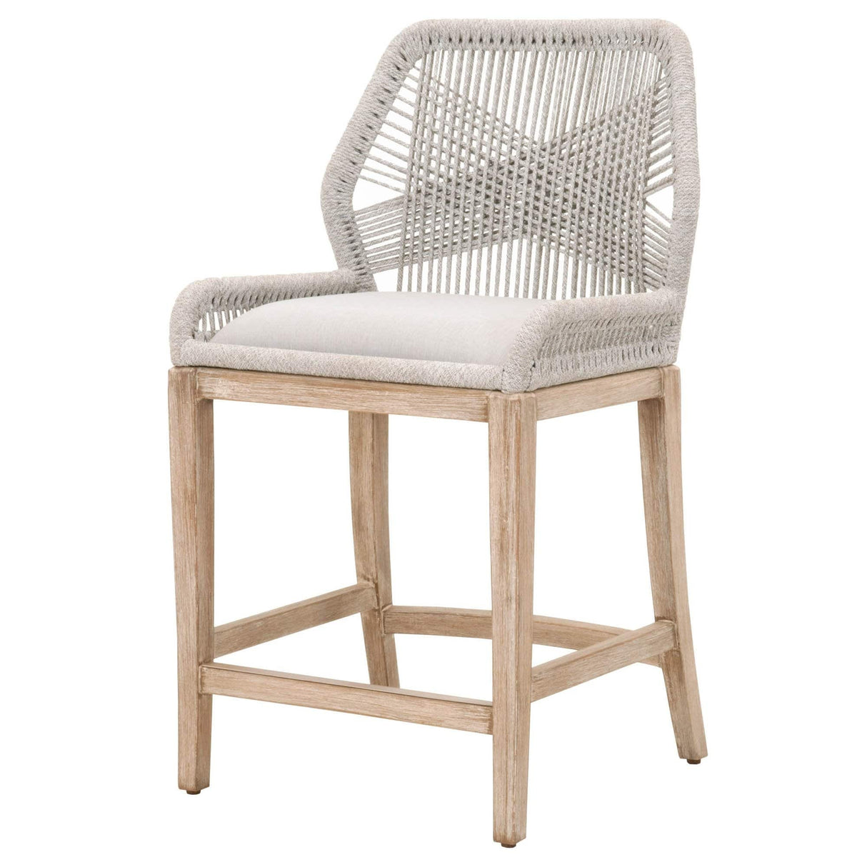 BLU Home Loom Counter Stool - Taupe and White Furniture orient-express-6808CS.WTA/PUM/NG