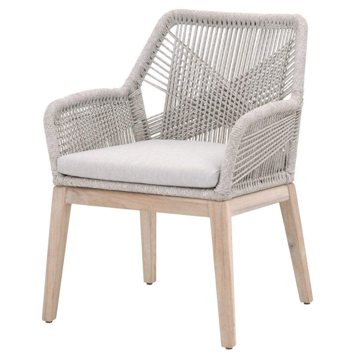 BLU Home Loom Outdoor Arm Chair - Taupe & White (Set of 2) Furniture orient-express-6809KD.WTA/PUM/GT