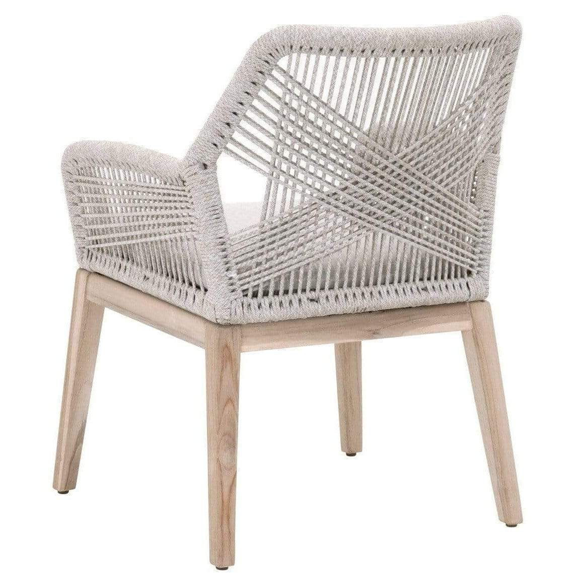 BLU Home Loom Outdoor Arm Chair - Taupe & White (Set of 2) Furniture orient-express-6809KD.WTA/PUM/GT
