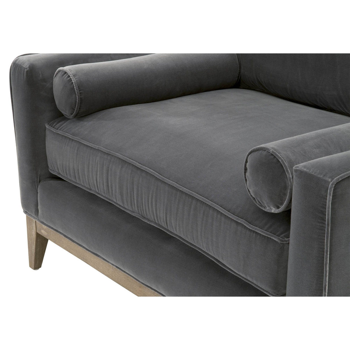BLU Home Parker Post Modern Sofa Chair - Dark Dove Velvet Furniture orient-express-6602-1.DDOV/NG