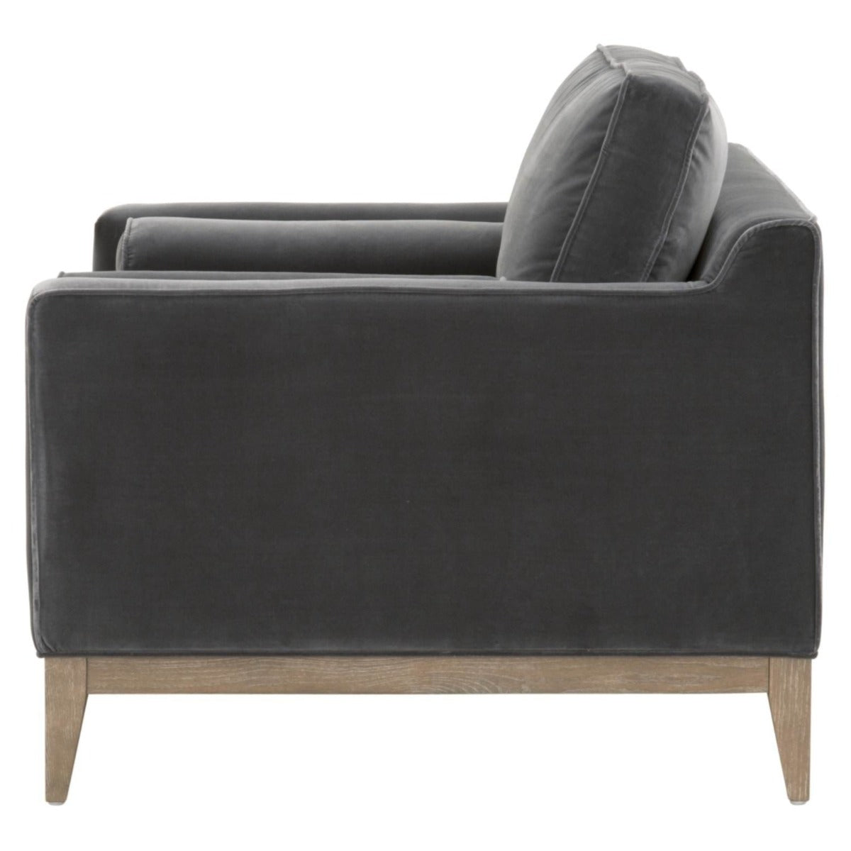 BLU Home Parker Post Modern Sofa Chair - Dark Dove Velvet Furniture orient-express-6602-1.DDOV/NG