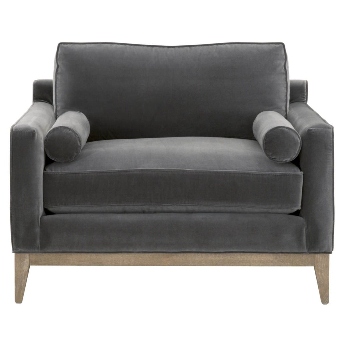 BLU Home Parker Post Modern Sofa Chair - Dark Dove Velvet Furniture orient-express-6602-1.DDOV/NG