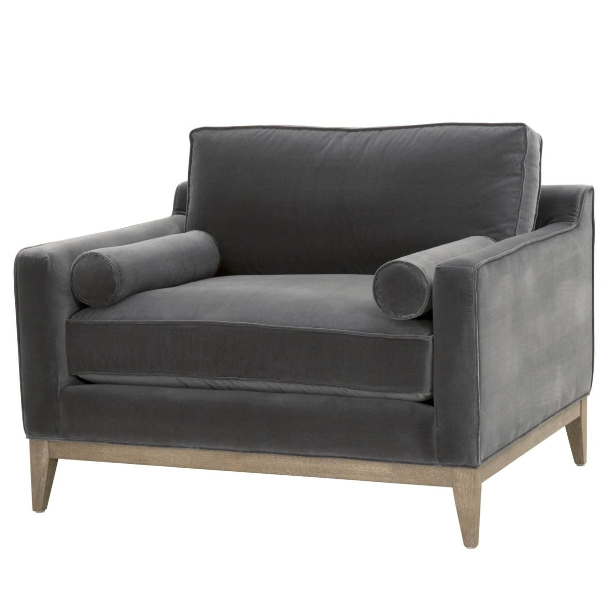 BLU Home Parker Post Modern Sofa Chair - Dark Dove Velvet Furniture orient-express-6602-1.DDOV/NG