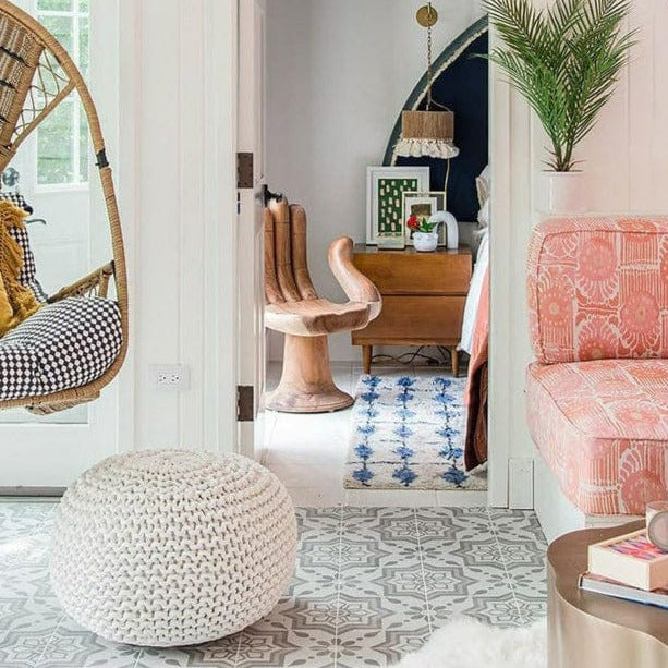 BLU Home Spectrum Rays Asilah Outdoor Pouf Pillow & Decor