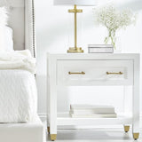 BLU Home Stella 1-Drawer Nightstand Furniture orient-express-6134.WHT/BBRS 00842279114466