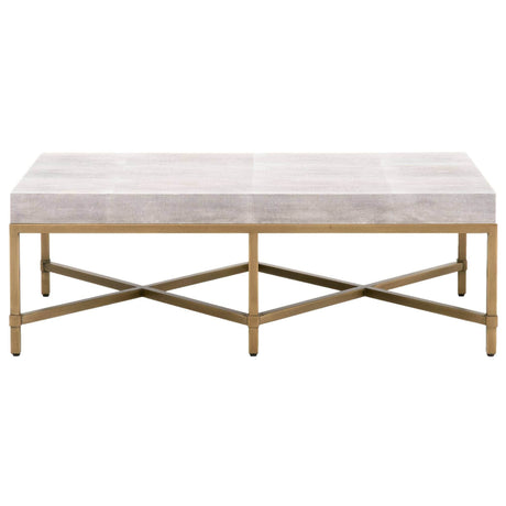BLU Home Strand Shagreen Coffee Table Furniture orient-express-6117.WHT-SHG/GLD 00680270523197