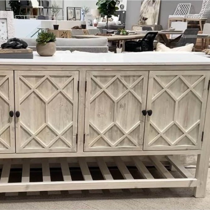 BLU Home Willow Media Sideboard Furniture orient-express-8018.WW-PNE/WHTQ