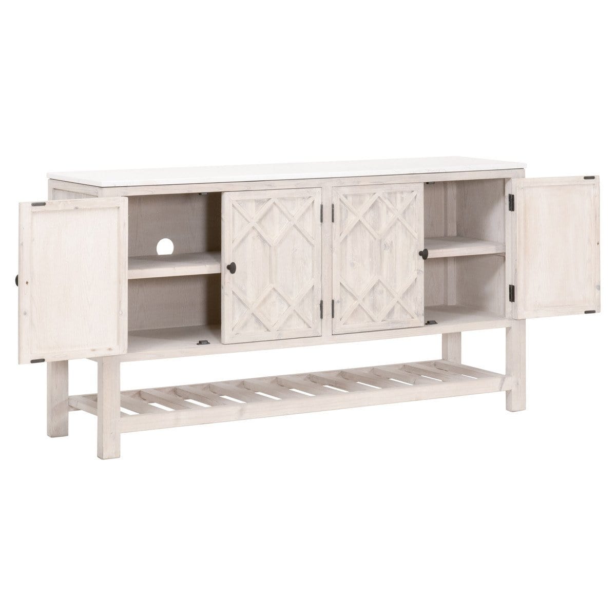 BLU Home Willow Media Sideboard Furniture orient-express-8018.WW-PNE/WHTQ