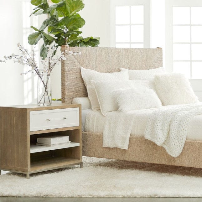 BLU Home Wrenn 1-Drawer Nightstand Furniture orient-express-6139.NG/WHT-BSTL