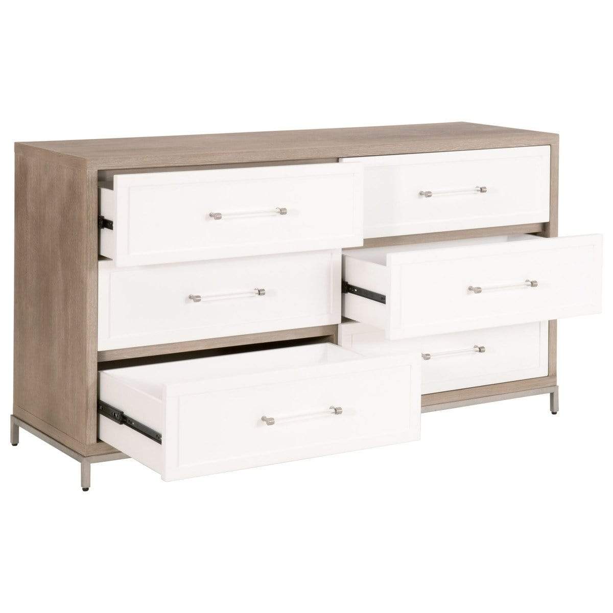 BLU Home Wrenn 6-Drawer Double Dresser Furniture orient-express-6140.NG/WHT-BSTL