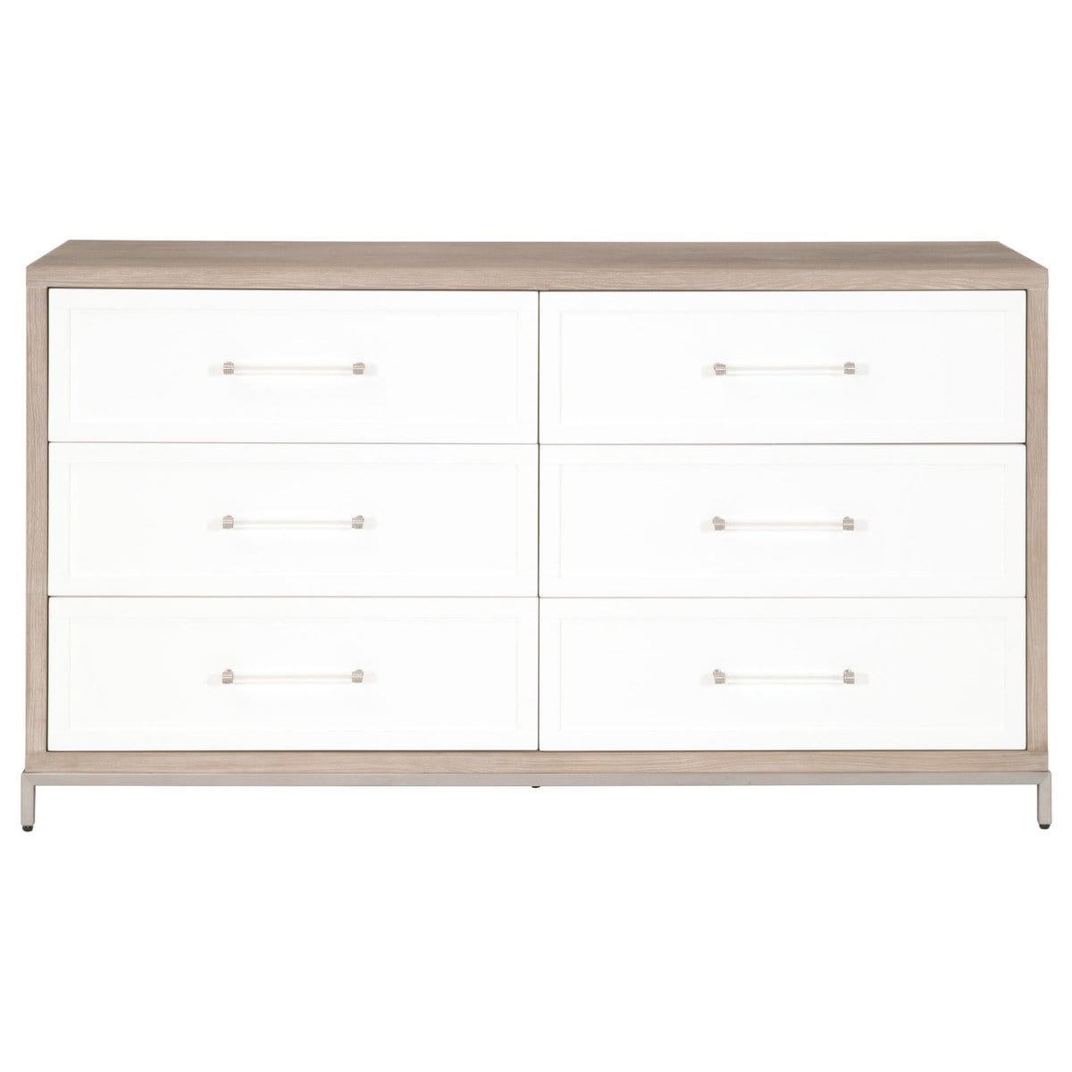 BLU Home Wrenn 6-Drawer Double Dresser Furniture orient-express-6140.NG/WHT-BSTL