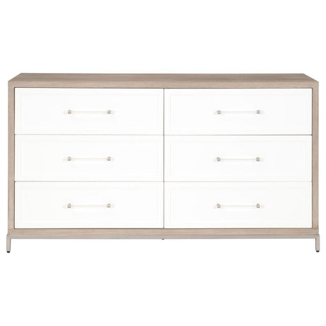 BLU Home Wrenn 6-Drawer Double Dresser Furniture orient-express-6140.NG/WHT-BSTL
