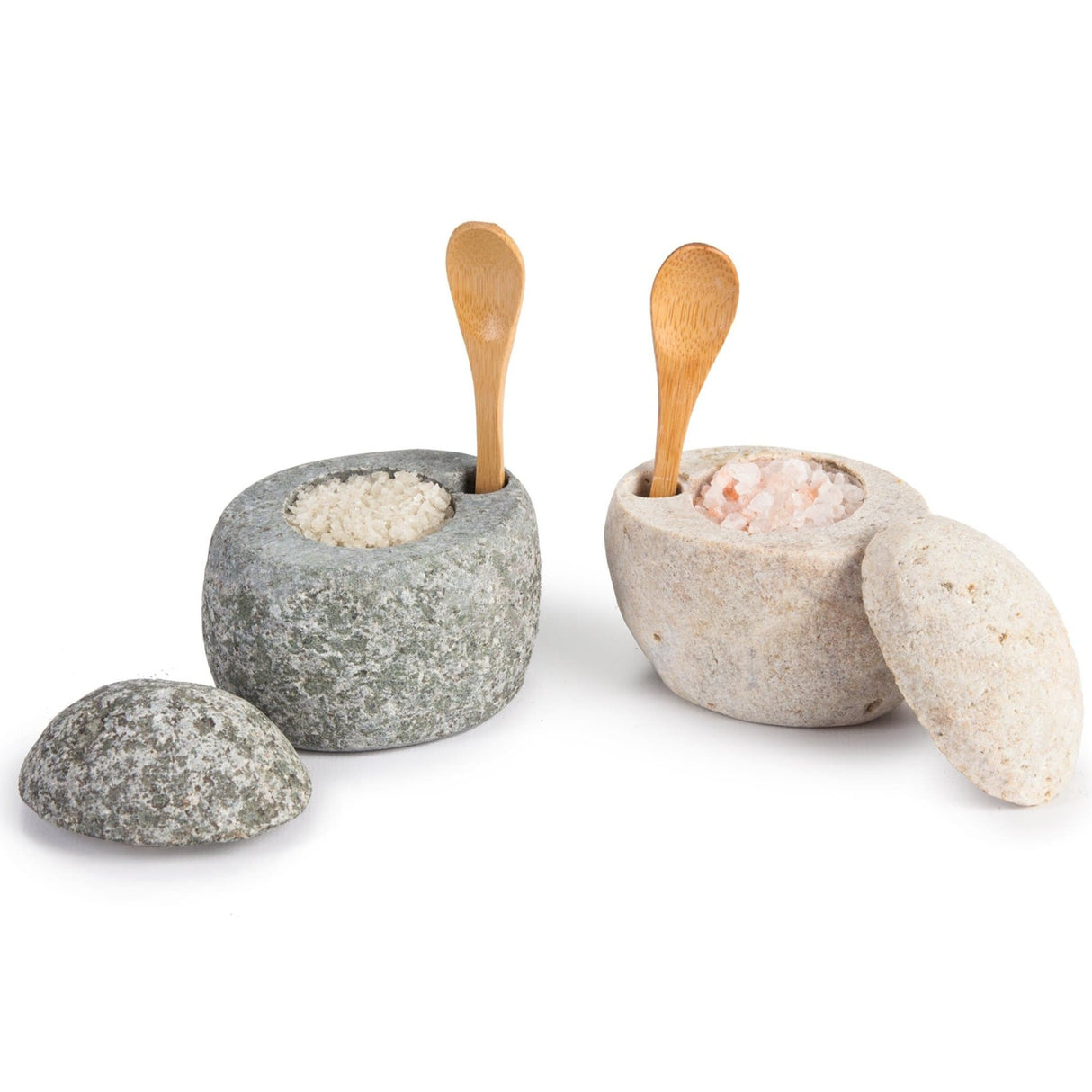 BLU Kitchen Beach Stone Salt Cellar Decor funky-rock-beach-stone-salt-cellar
