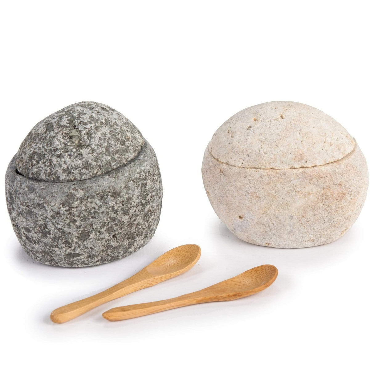 BLU Kitchen Beach Stone Salt Cellar Decor funky-rock-beach-stone-salt-cellar