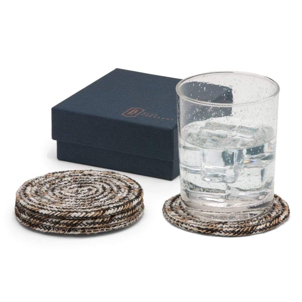 Blue Pheasant Atticus Coasters - Espresso (Set of 4) Pillow & Decor blue-pheasant-BARATTIC-ESP-RD