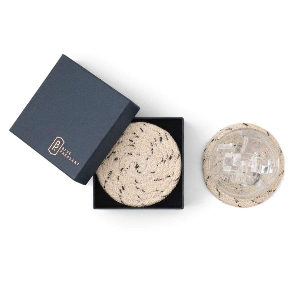 Blue Pheasant Atticus Coasters - Speckled White (Set of 4) Pillow & Decor blue-pheasant-BARATTIC-SPW-RD