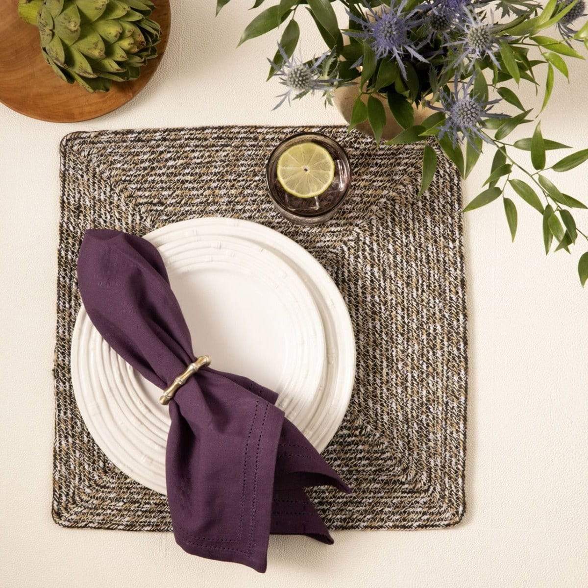 Blue Pheasant Atticus Placemat - Espresso Pillow & Decor