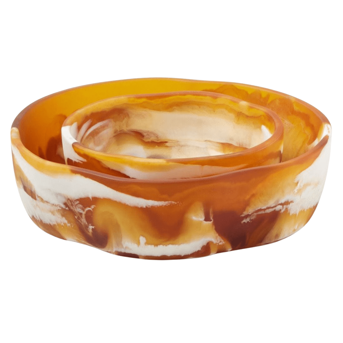 Blue Pheasant Beatrix Amber Swirled Serving Bowls (Set of 2) Pillow & Decor blue-pheasant-BP003296