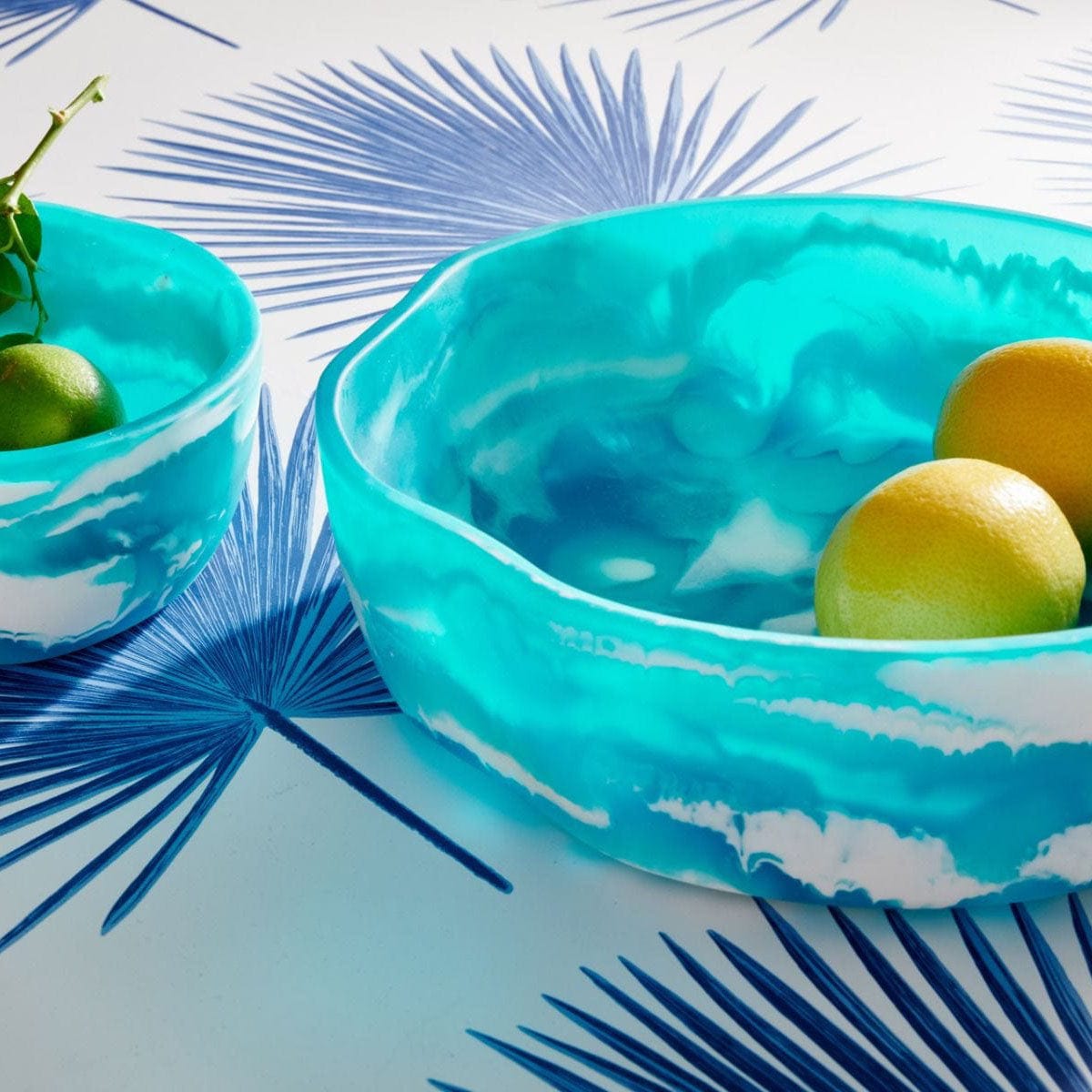 Blue Pheasant Beatrix Swirled Serving Bowls (Set of 2) Pillow & Decor