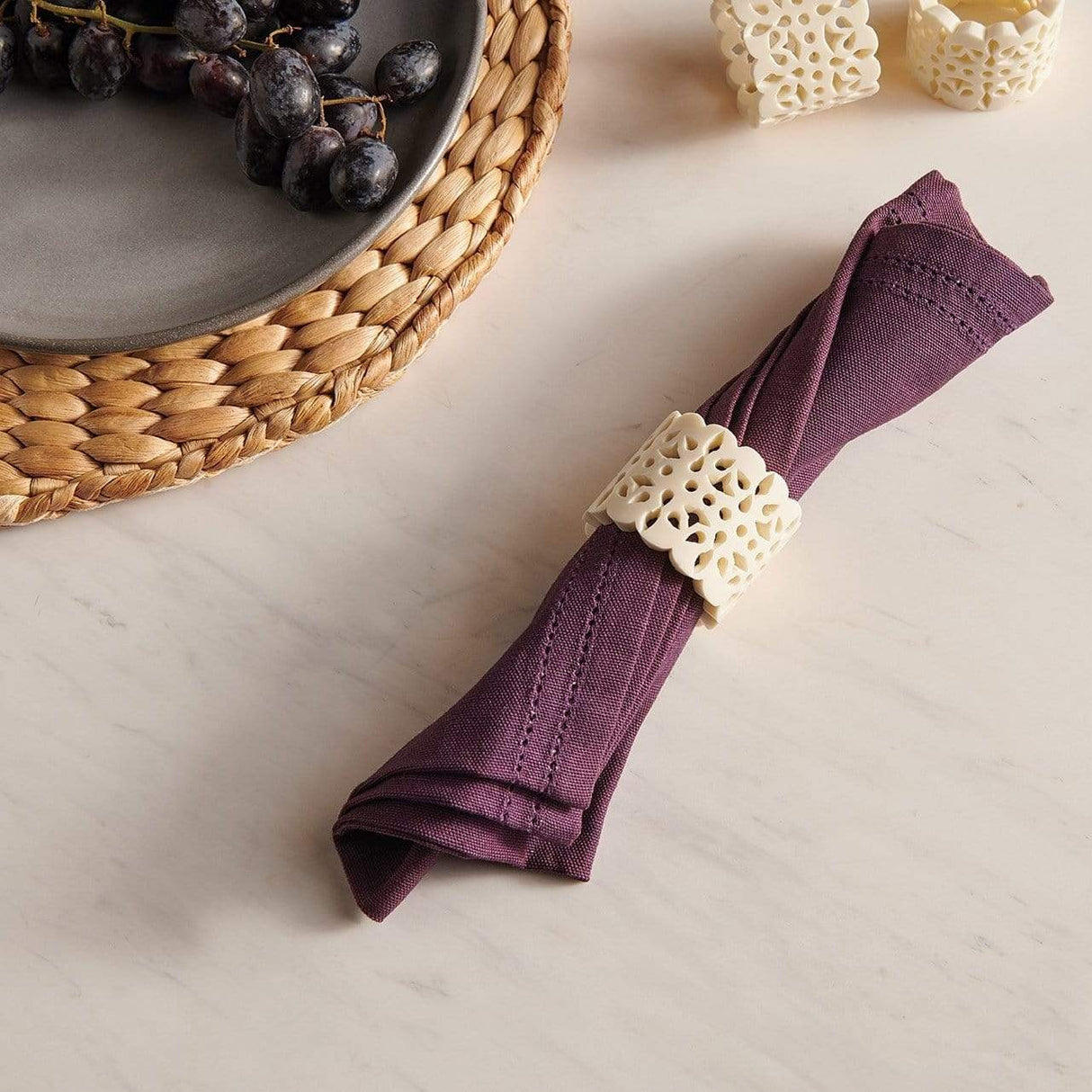 Blue Pheasant Betty Napkins (Set of 4) - Plum Pillow & Decor