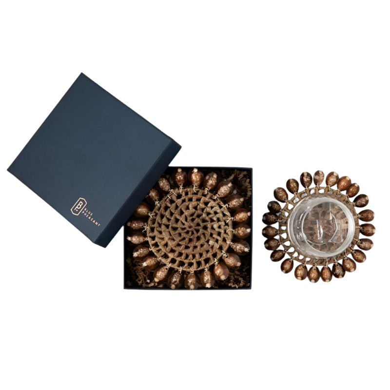 Blue Pheasant Bondi Coasters - Box of 4 Pillow & Decor blue-pheasant-BARBONDI-BRN-RD