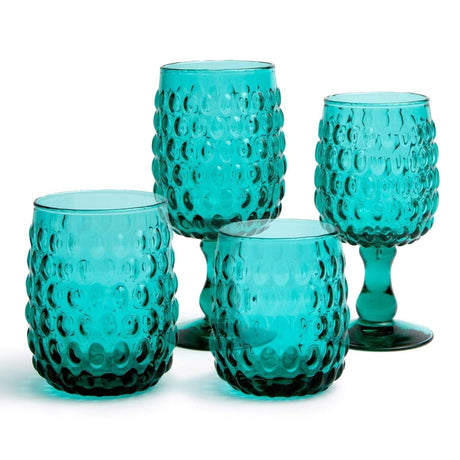 Blue Pheasant Claire Glassware (Pack of 6) - Teal Decor
