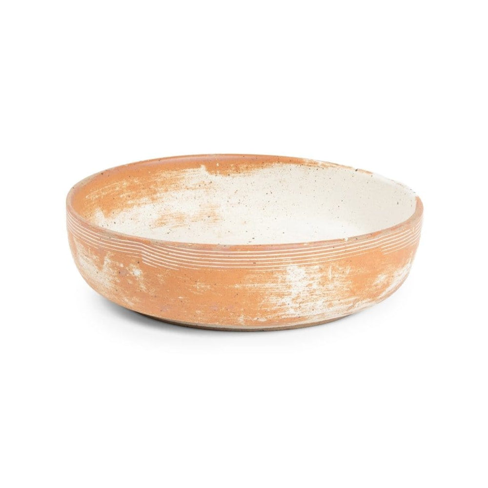 Blue Pheasant Dawson Round Serving Bowls (Pack of 2) - Rustic White Decor