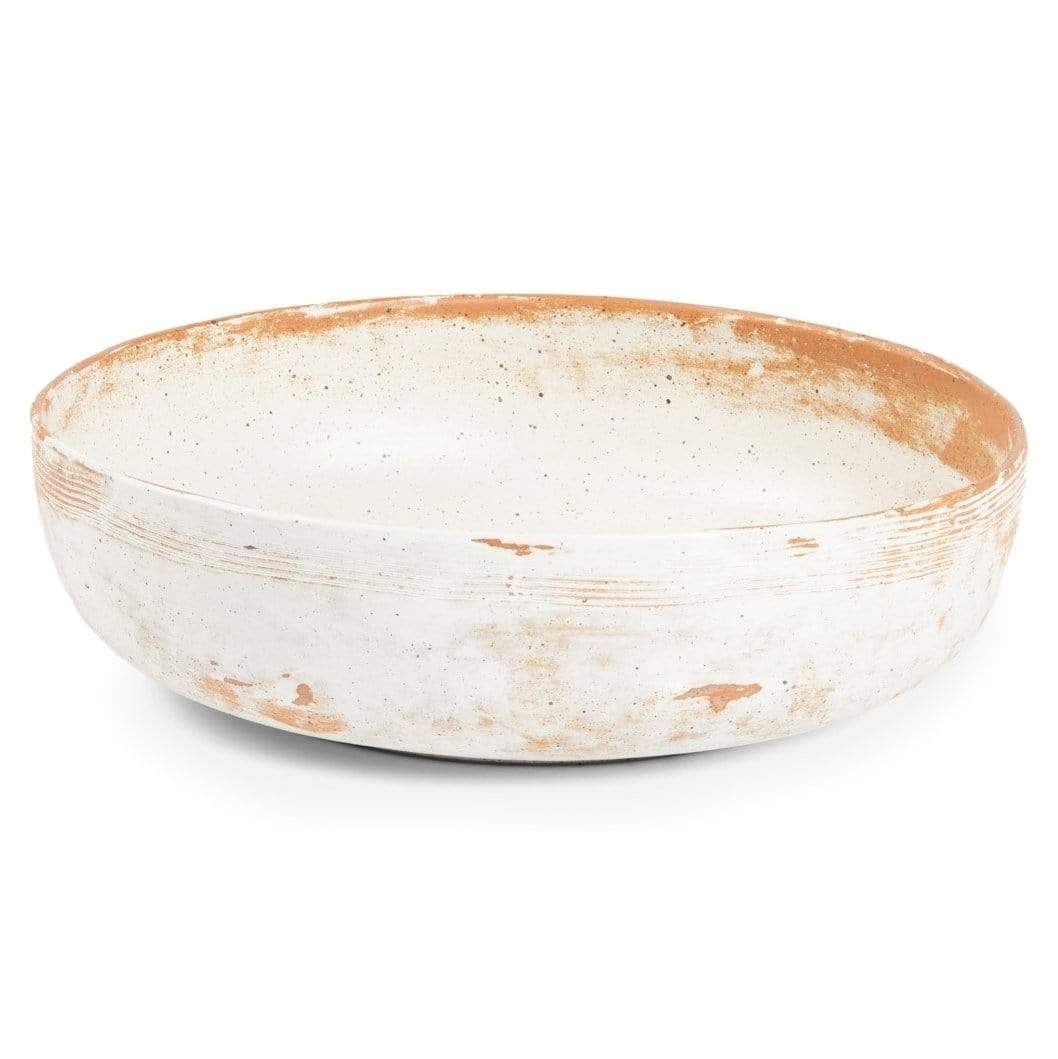 Blue Pheasant Dawson Round Serving Bowls (Pack of 2) - Rustic White Decor