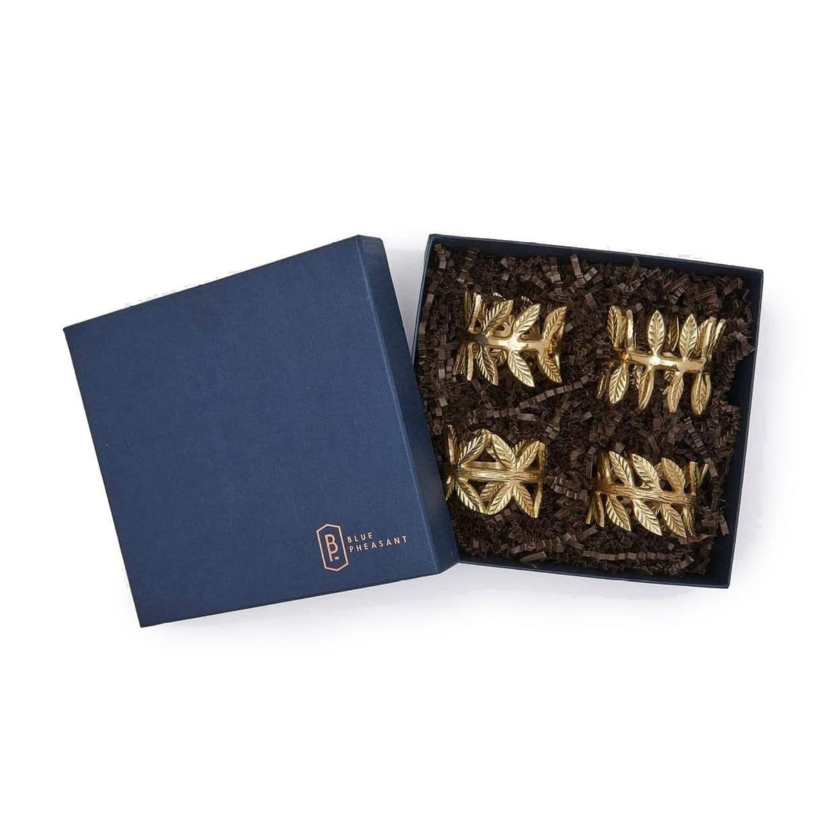 Blue Pheasant Emma Napkin Rings - Set of 4 Decor blue-pheasant-emma