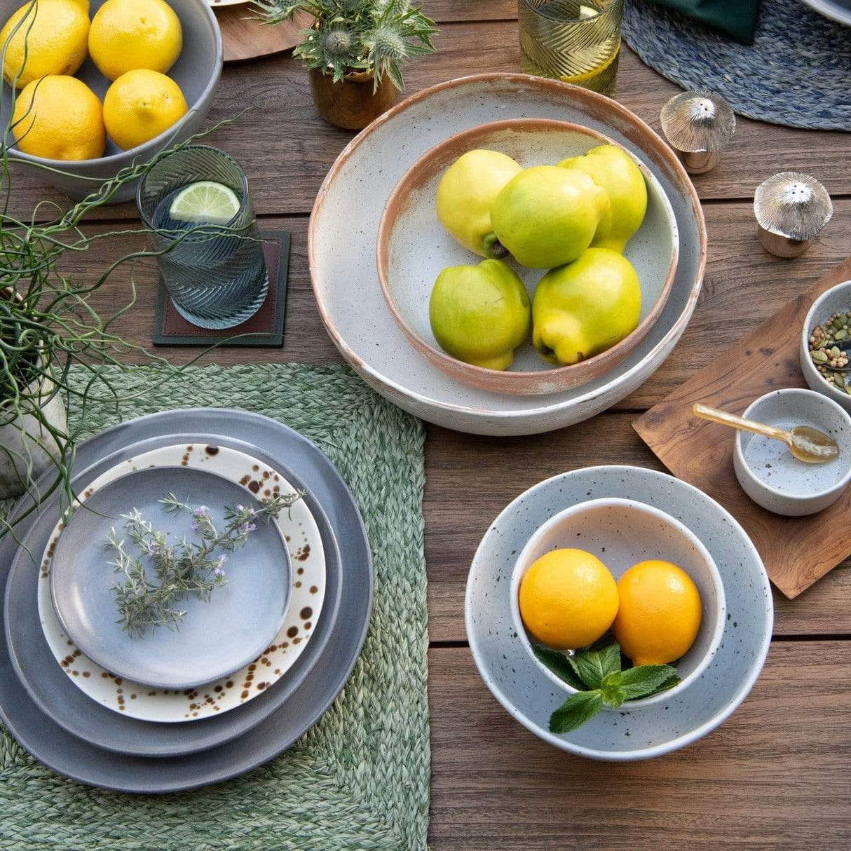 Blue Pheasant Finley Hand Blown Glassware - Light Gray (Pack of 6) Decor