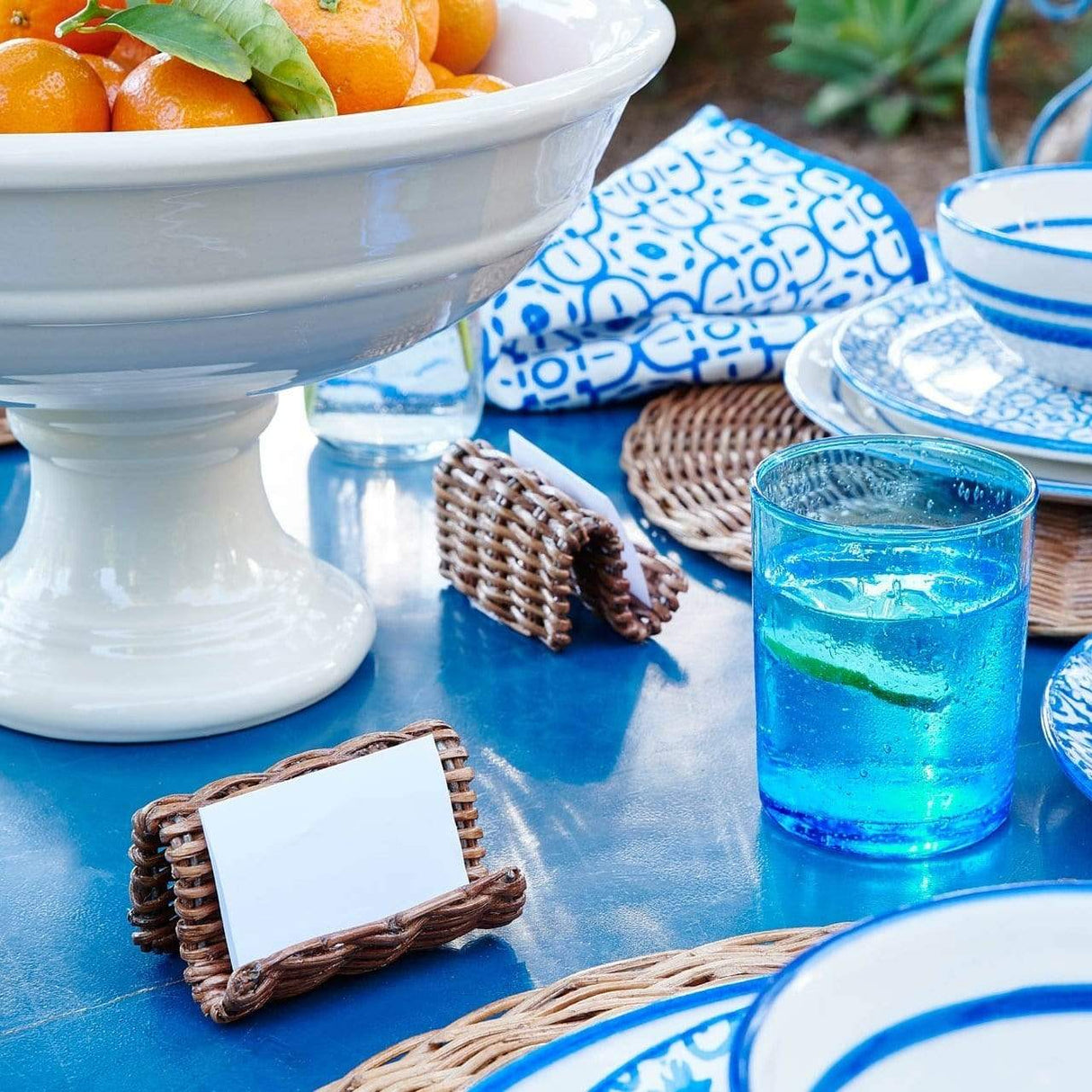 Blue Pheasant Gibson Cardholder (Set of 4) - Rattan Decor blue-pheasant-gibson-cardholder-rattan