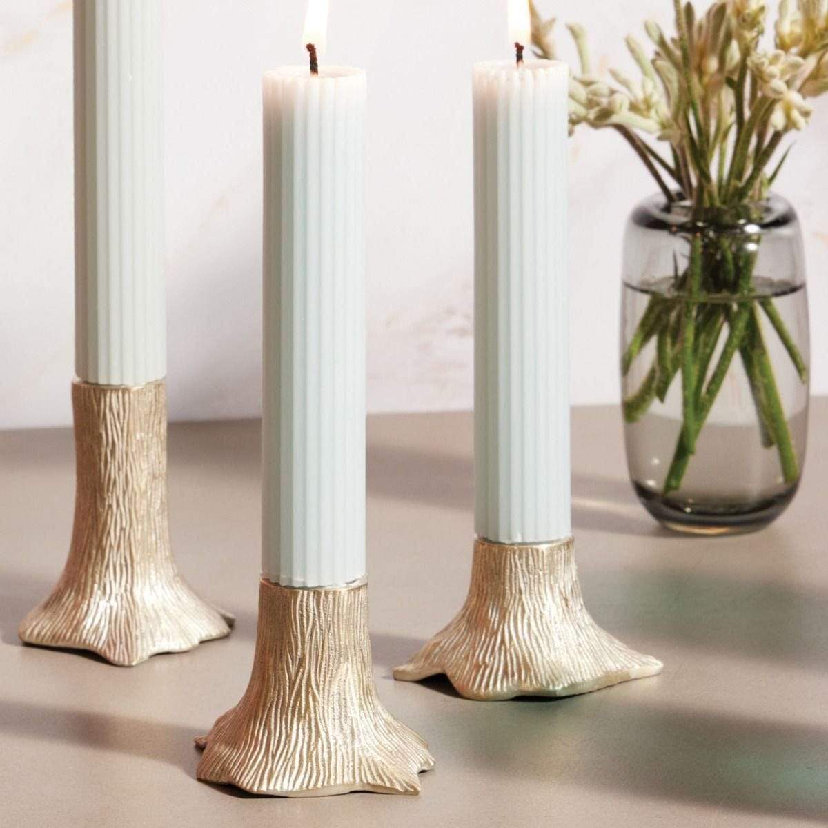 Blue Pheasant Griffin Tarnished Silver Candle Holders (Set of 3) Pillow & Decor blue-pheasant-BP003376