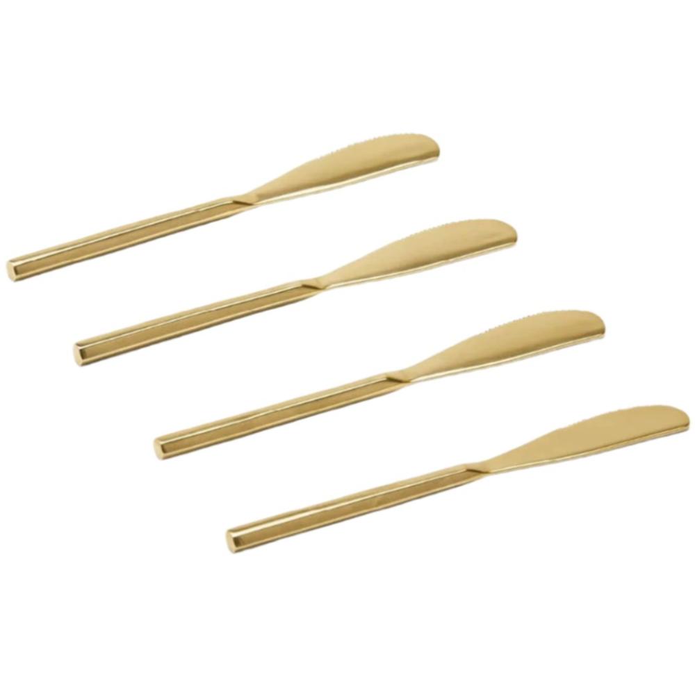 Blue Pheasant Gwen Polished Gold Cheese Spreaders - Set of 4 Decor blue-pheasant-gwen-polished-gold-flatware-set-spreaders
