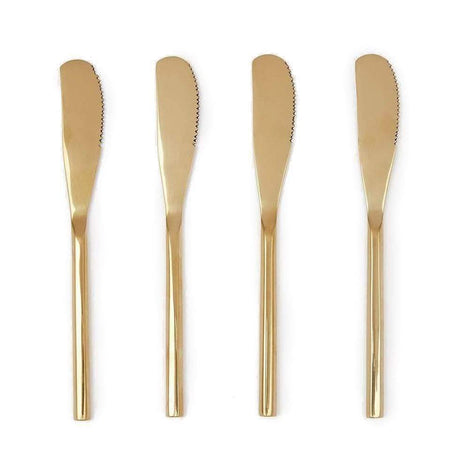 Blue Pheasant Gwen Polished Gold Cheese Spreaders - Set of 4 Decor blue-pheasant-gwen-polished-gold-flatware-set-spreaders
